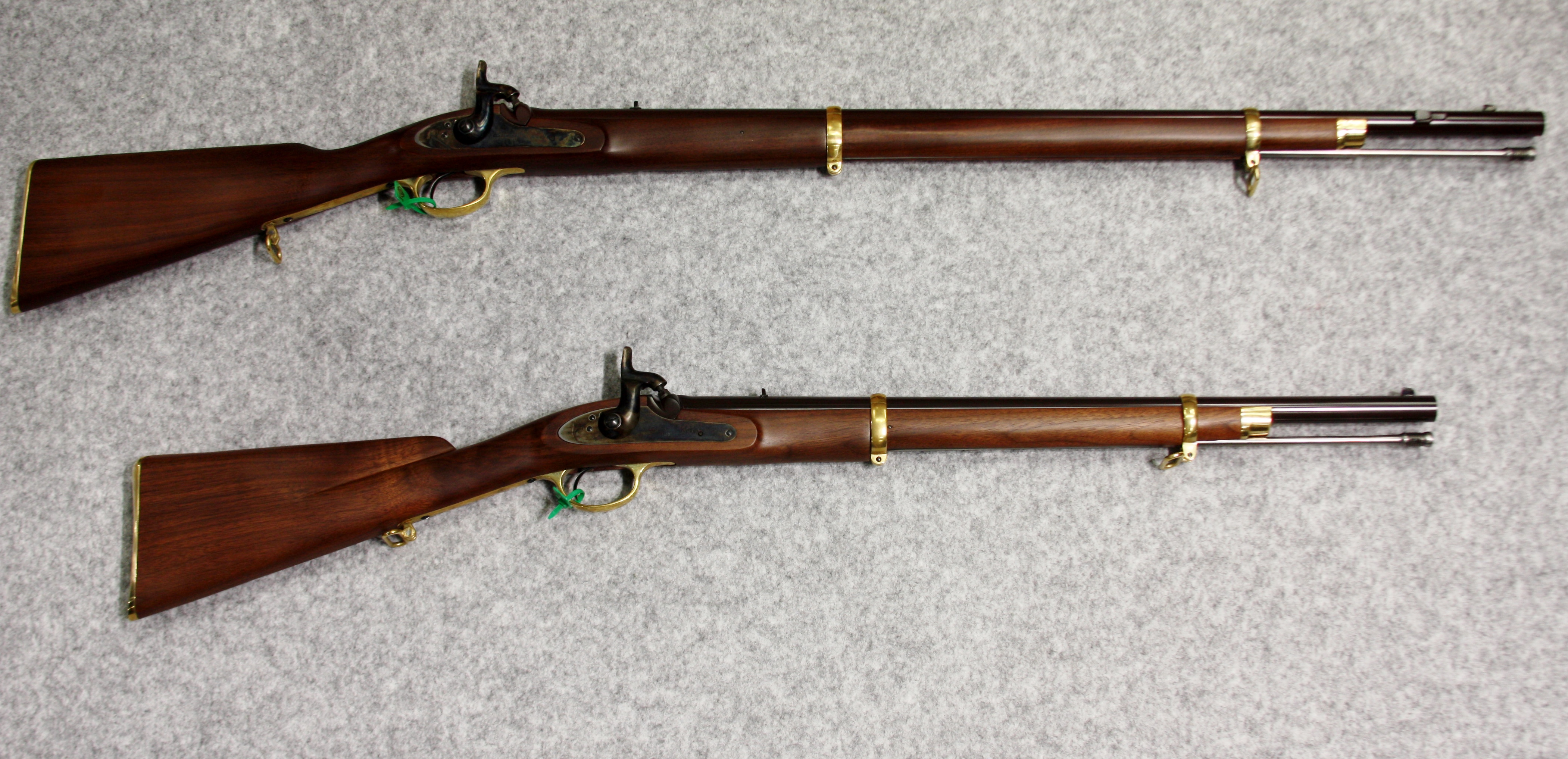 Pedersoli Cook Bros Rifle Top and Carbine bottom cropped